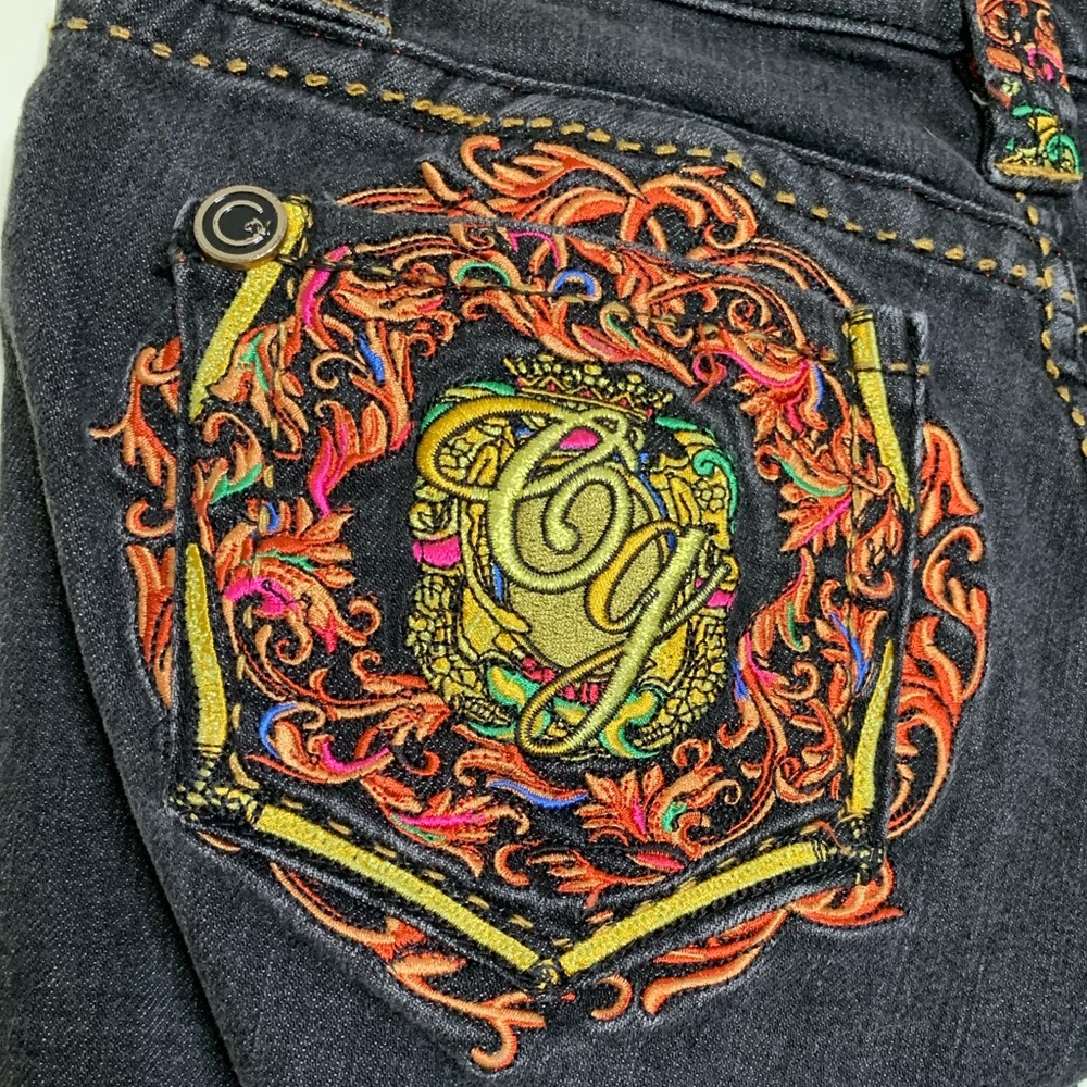 Coogi Jean Shorts Colorful Intricate Embroidery